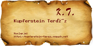 Kupferstein Teréz névjegykártya